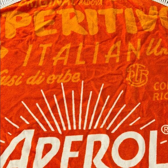 A Taste of Italy 🇮🇹 Aperol Spritz 🥂 Neon Orange and White Fringed Beach 🏖️ Towel - Picture 7 of 17